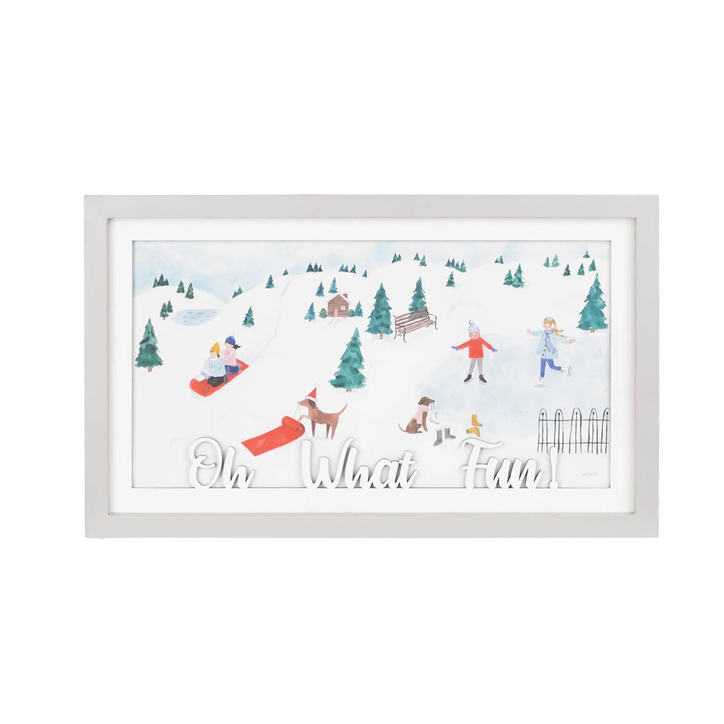 Framed Winter Scene Wall Art  - Pack Of: 1 unit | Materials: Fir wood; mdf | DÃƒÂ©cor  style: Traditional