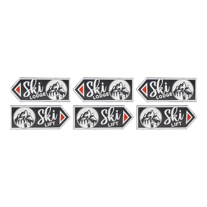 Ski Lift Lodge Sign  - Colors: Cream; black