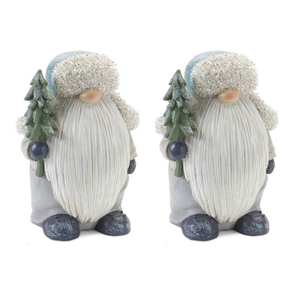 Gnome with Pine Tree Figurine