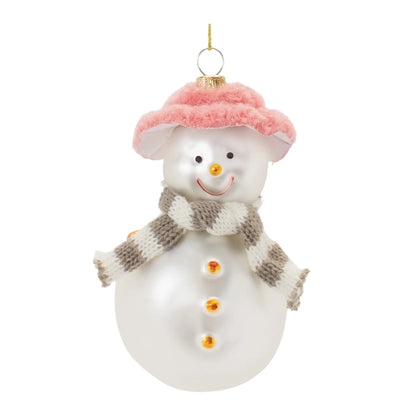 Glass Snowman Ornament