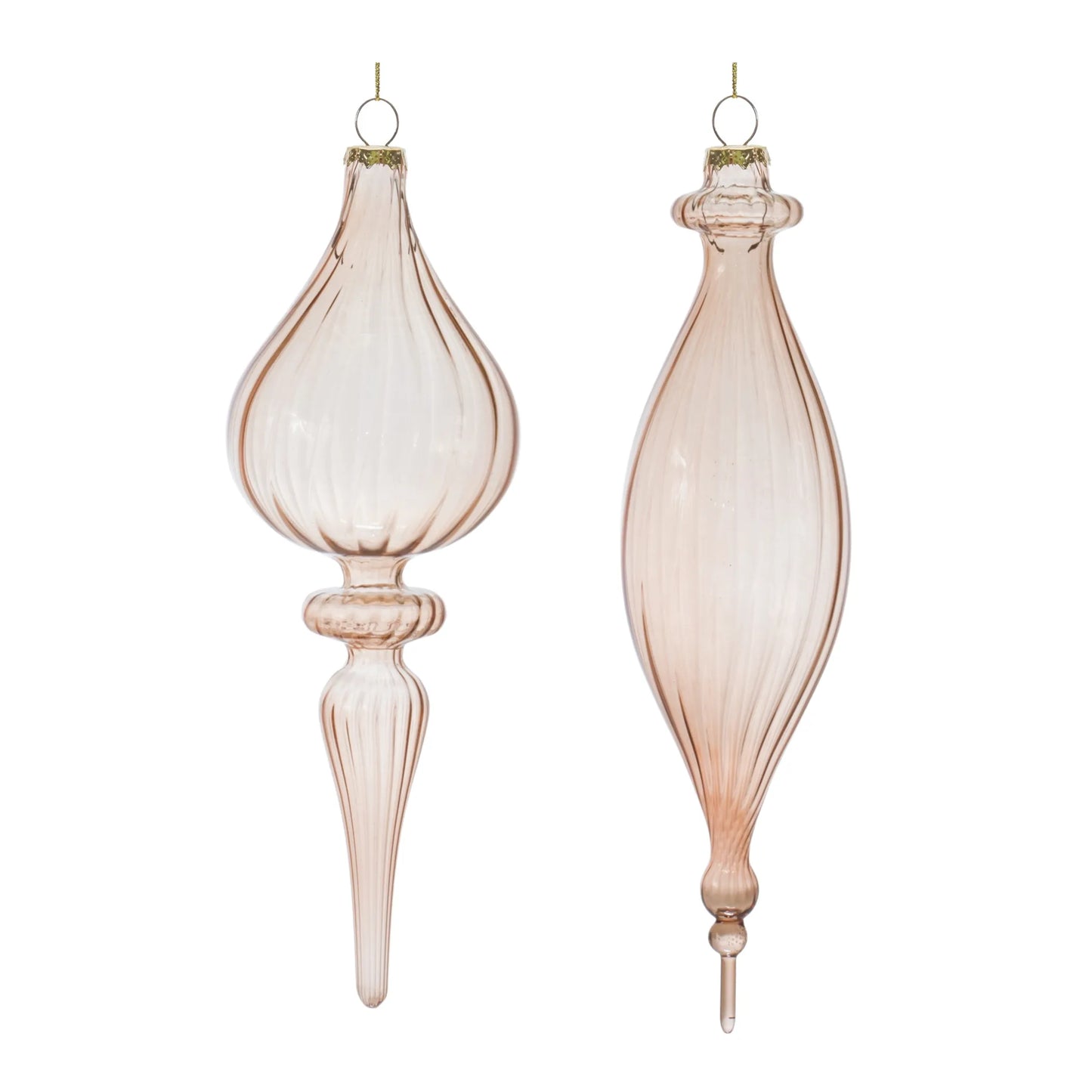 Ribbed Glass Finial Ornament