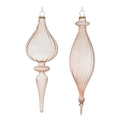 Ribbed Glass Finial Ornament