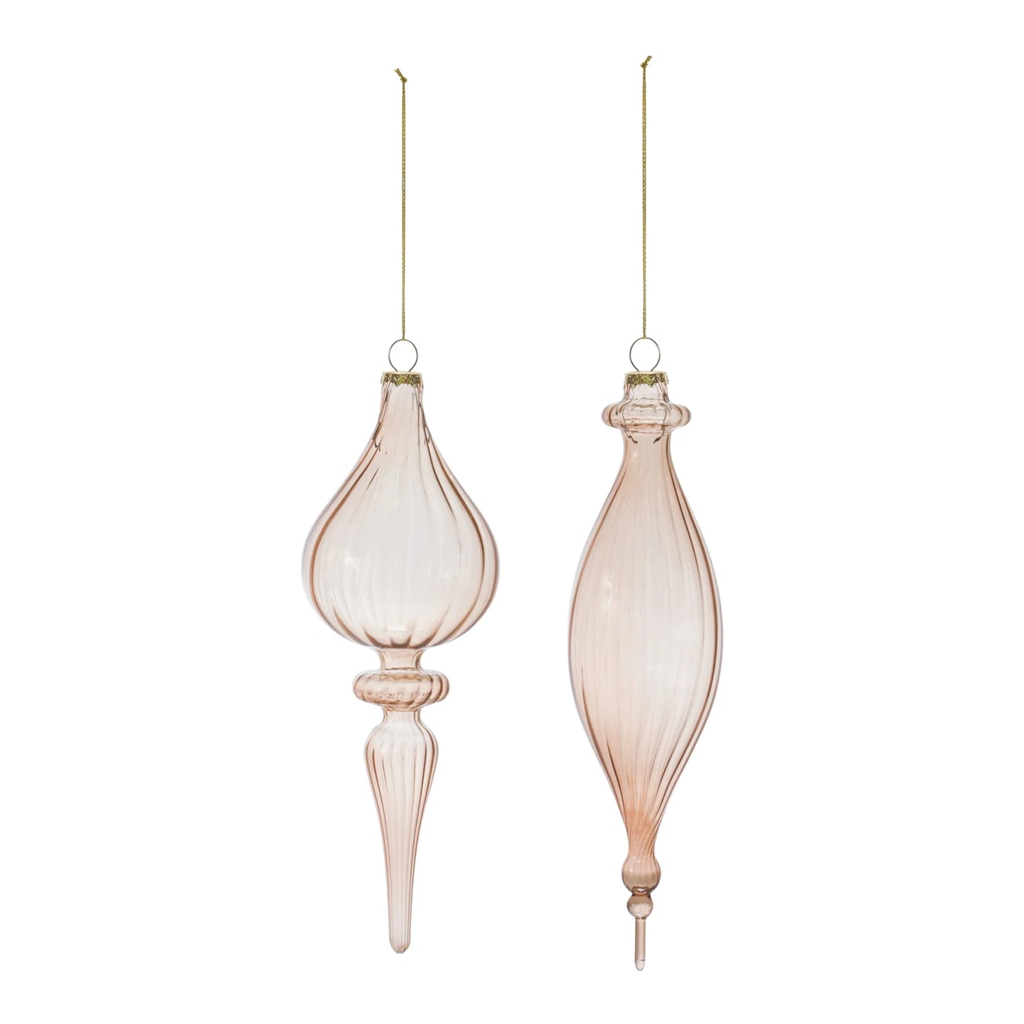 Ribbed Glass Finial Ornament