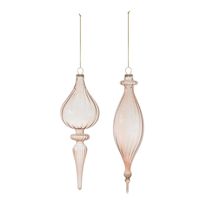 Ribbed Glass Finial Ornament