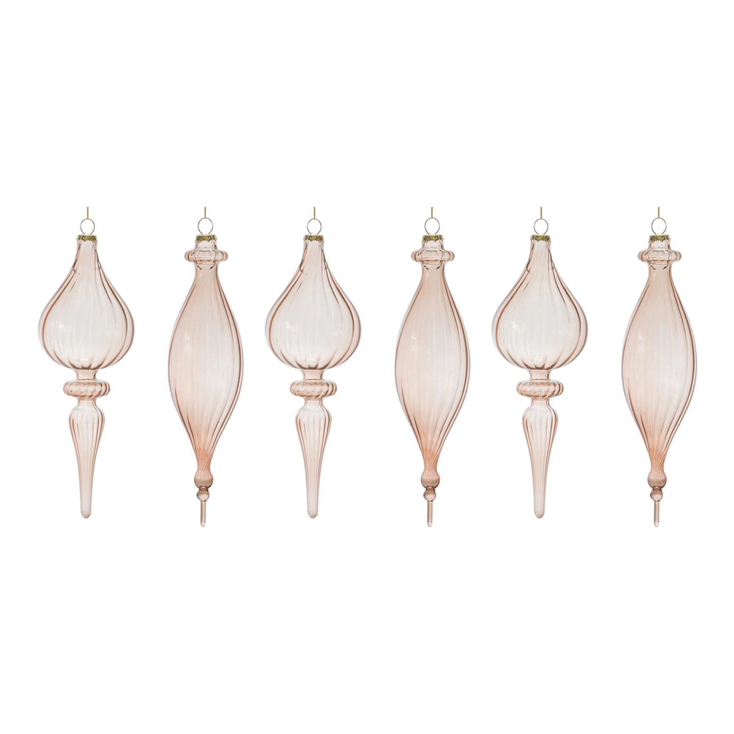 Ribbed Glass Finial Ornament