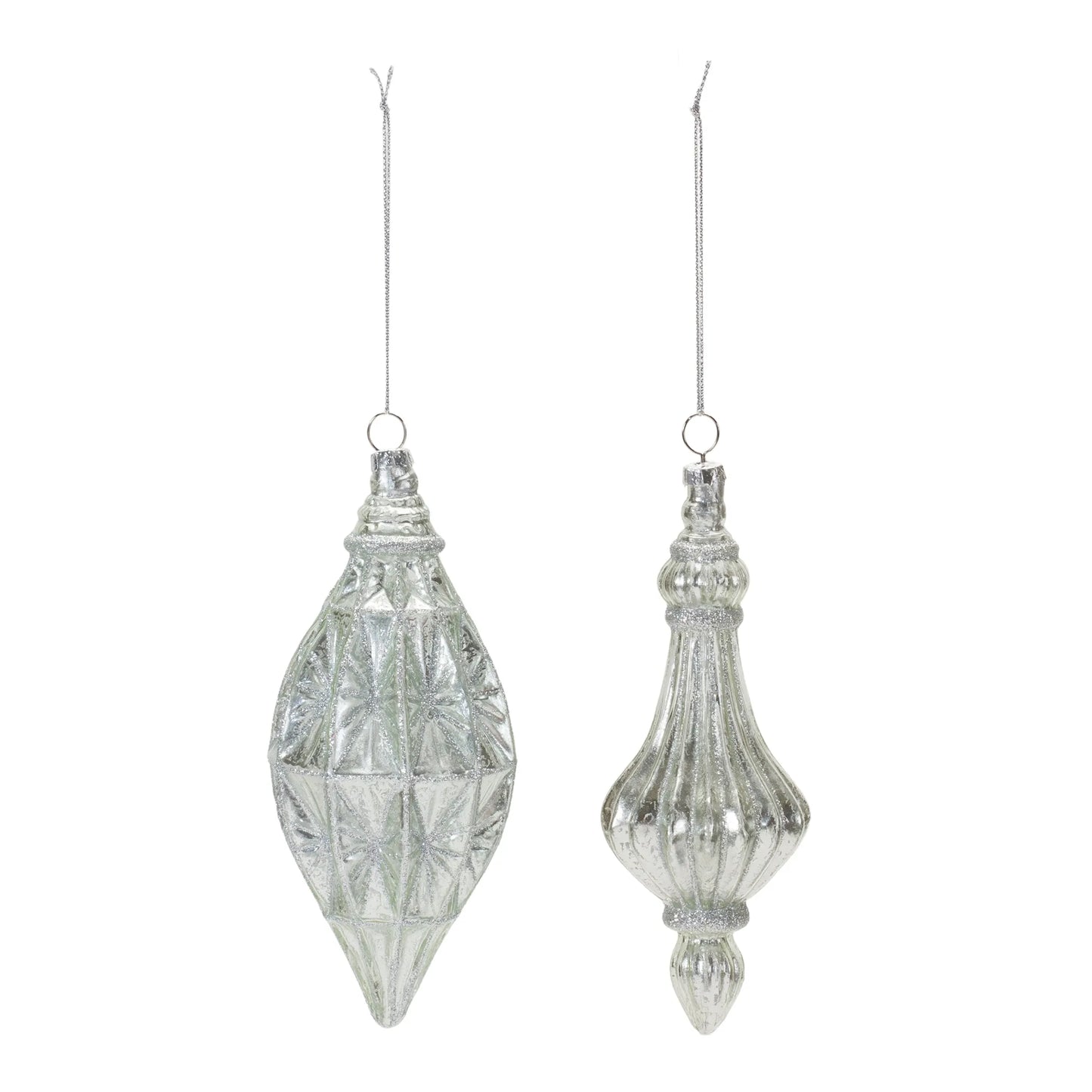 Glittered Glass Drop Ornament