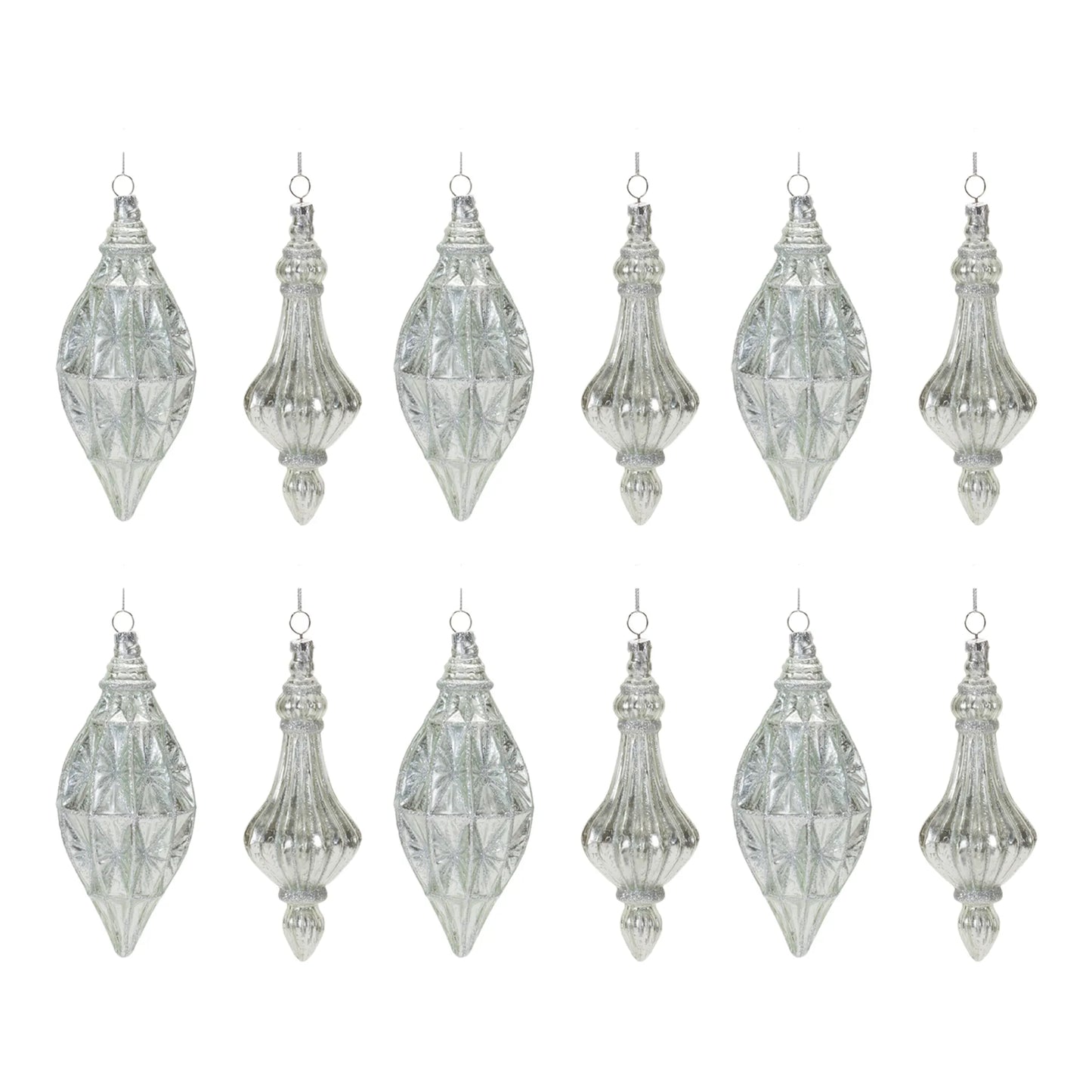 Glittered Glass Drop Ornament