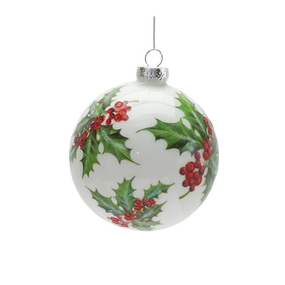 Glass Holly Berry Ornament