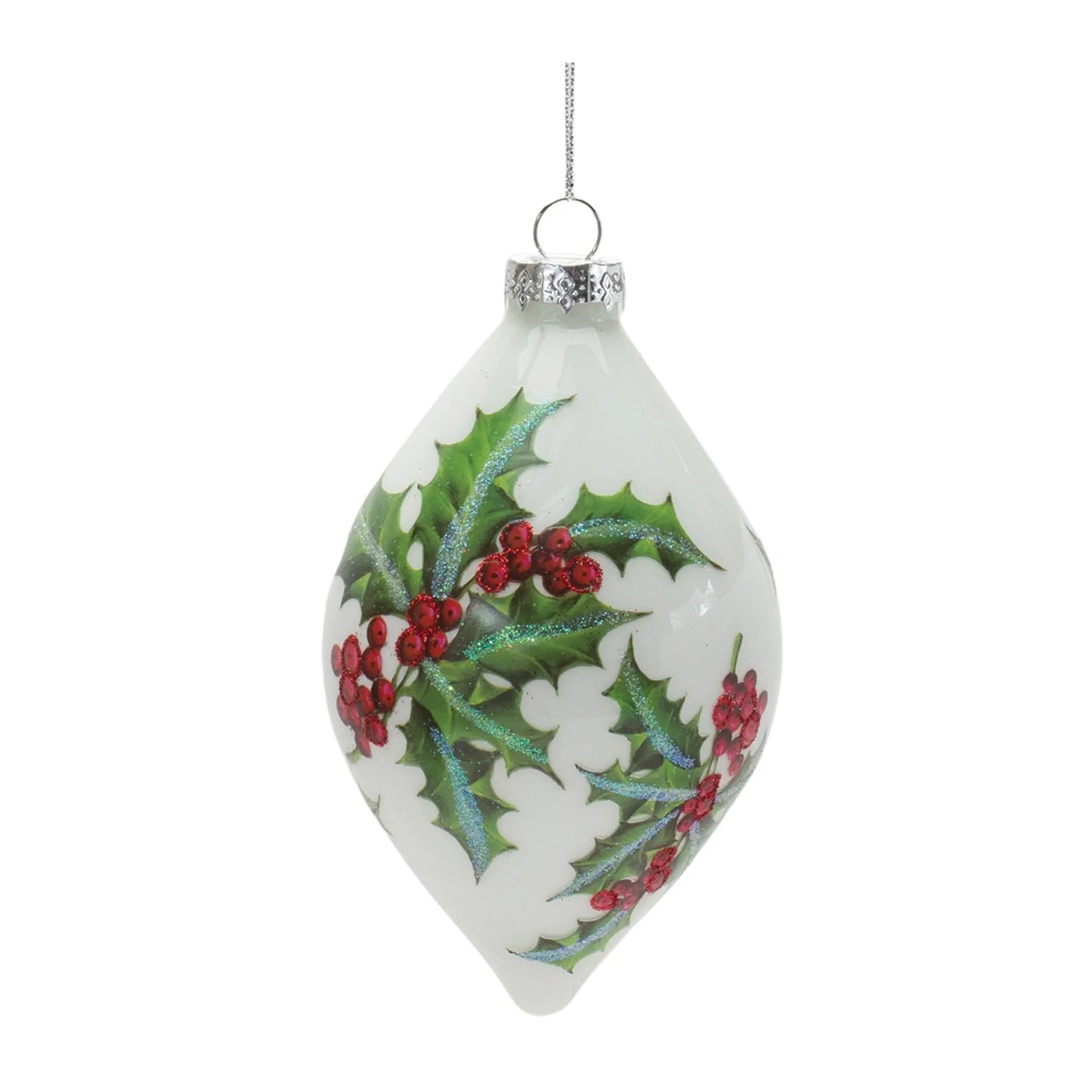Glass Holly Berry Ornament