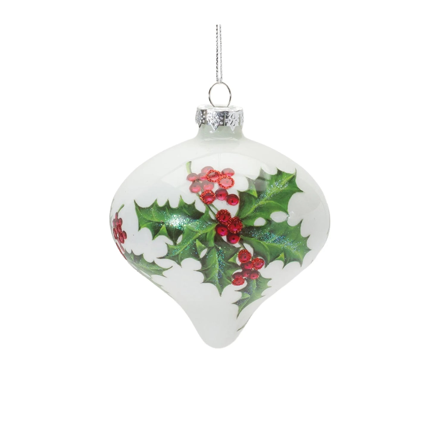 Glass Holly Berry Ornament