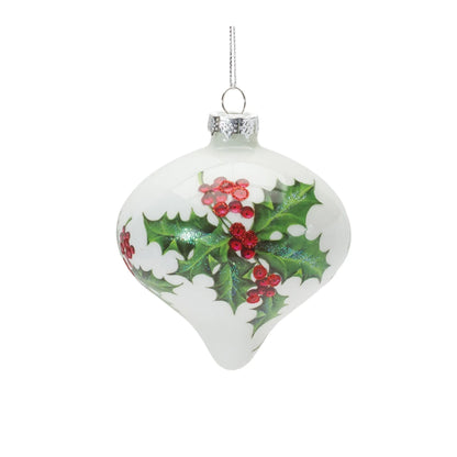 Glass Holly Berry Ornament