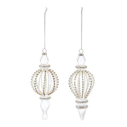 Jeweled Glass Finial Drop Ornament