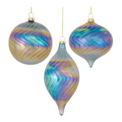 Irredescent Glass Swirl Ornament