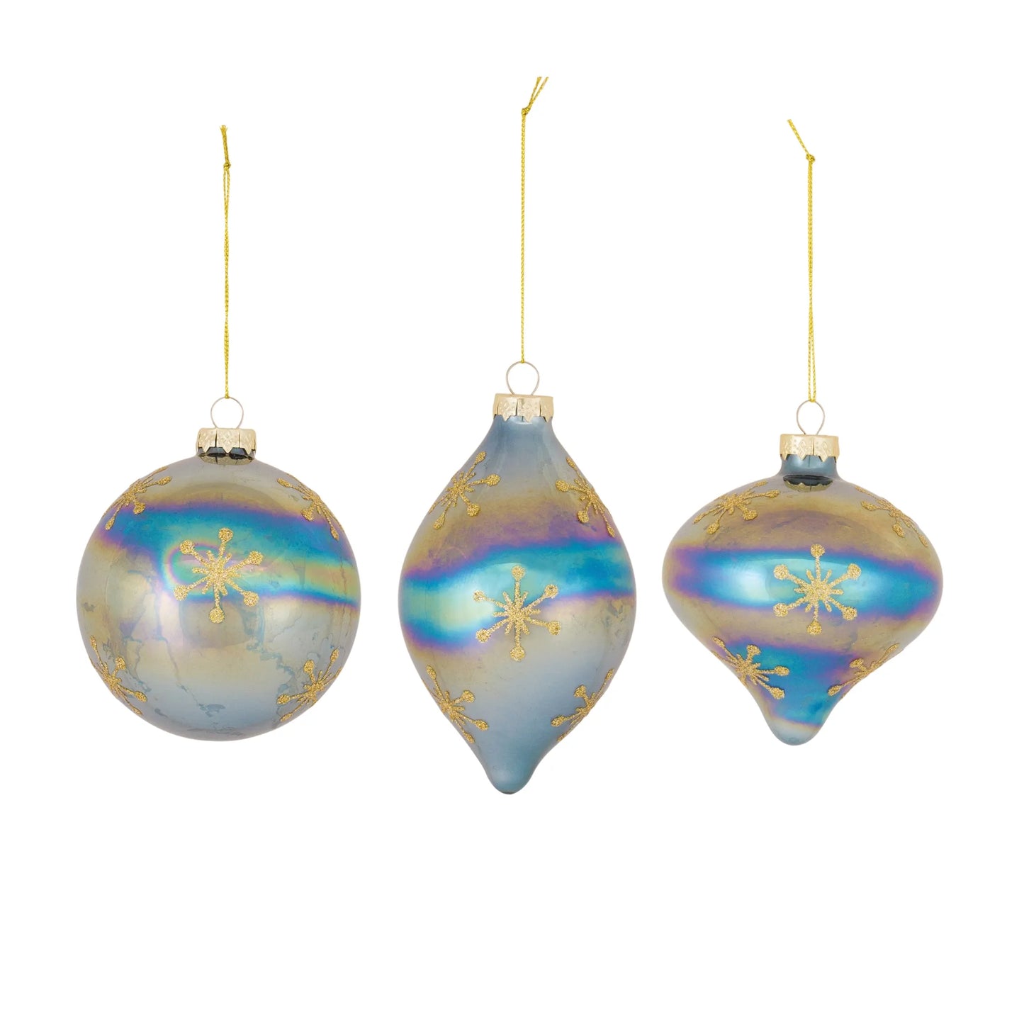 Irredescent Glass Snowflake Ornament  - Pack Of: Set of 6 | Materials: Glass | DÃƒÂ©cor  style: Modern