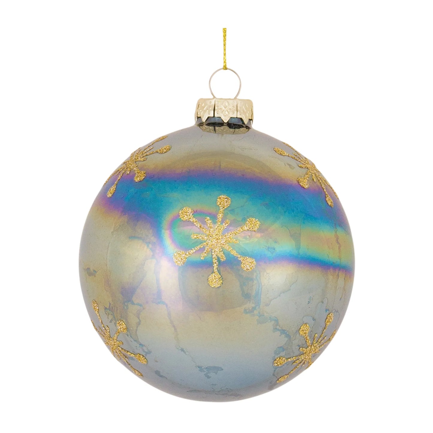 Irredescent Glass Snowflake Ornament  - Pack Of: Set of 6 | Materials: Glass | DÃƒÂ©cor  style: Modern