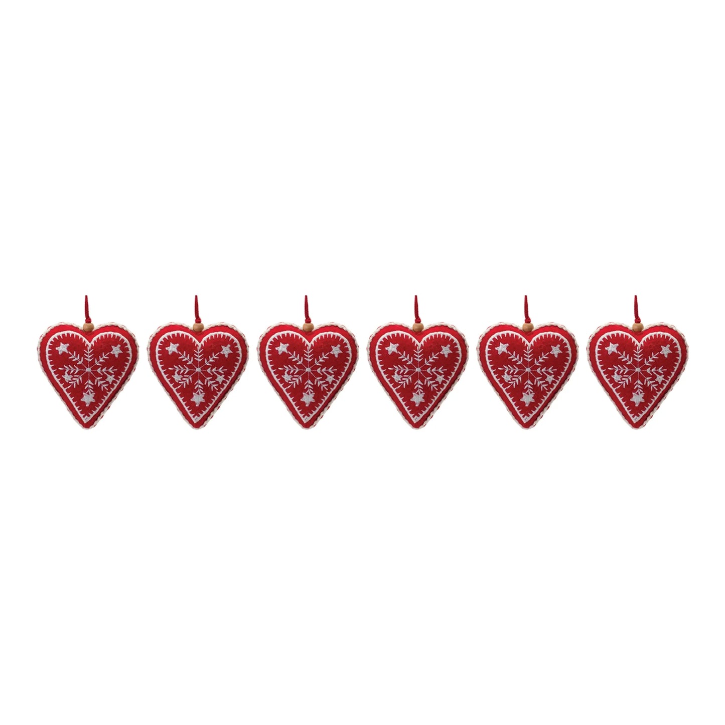 Embroidered Wool Heart Ornament