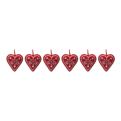 Embroidered Wool Heart Ornament