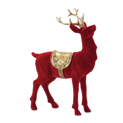 Flocked Deer Figurines