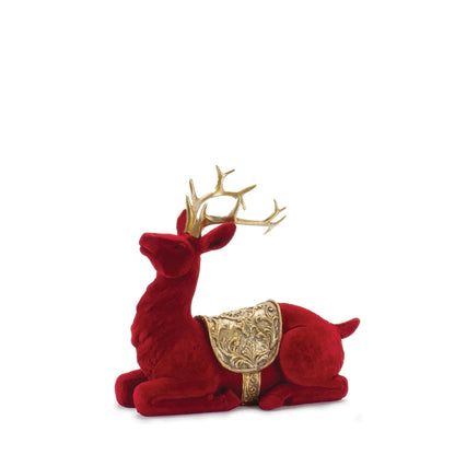 Flocked Deer Figurines