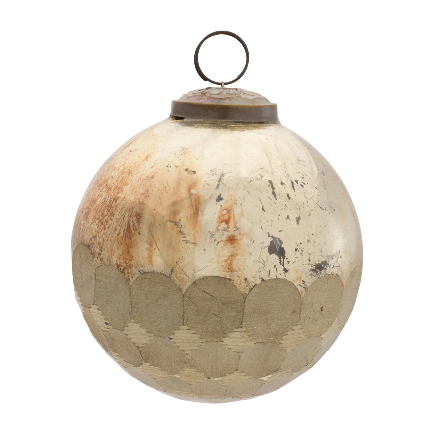 Distressed Glass Ball Ornament