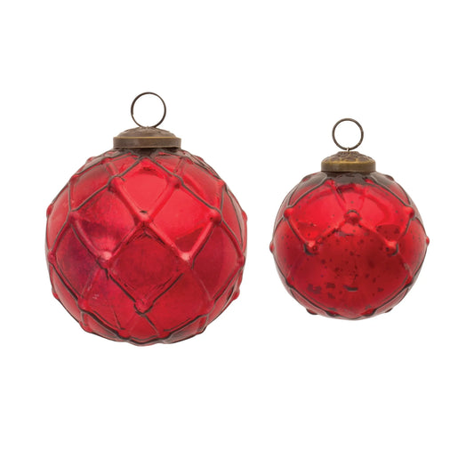 Mercury Glass Ball Ornament  - Materials: Glass | Colors: Red | DÃƒÂ©cor  style: Rustic