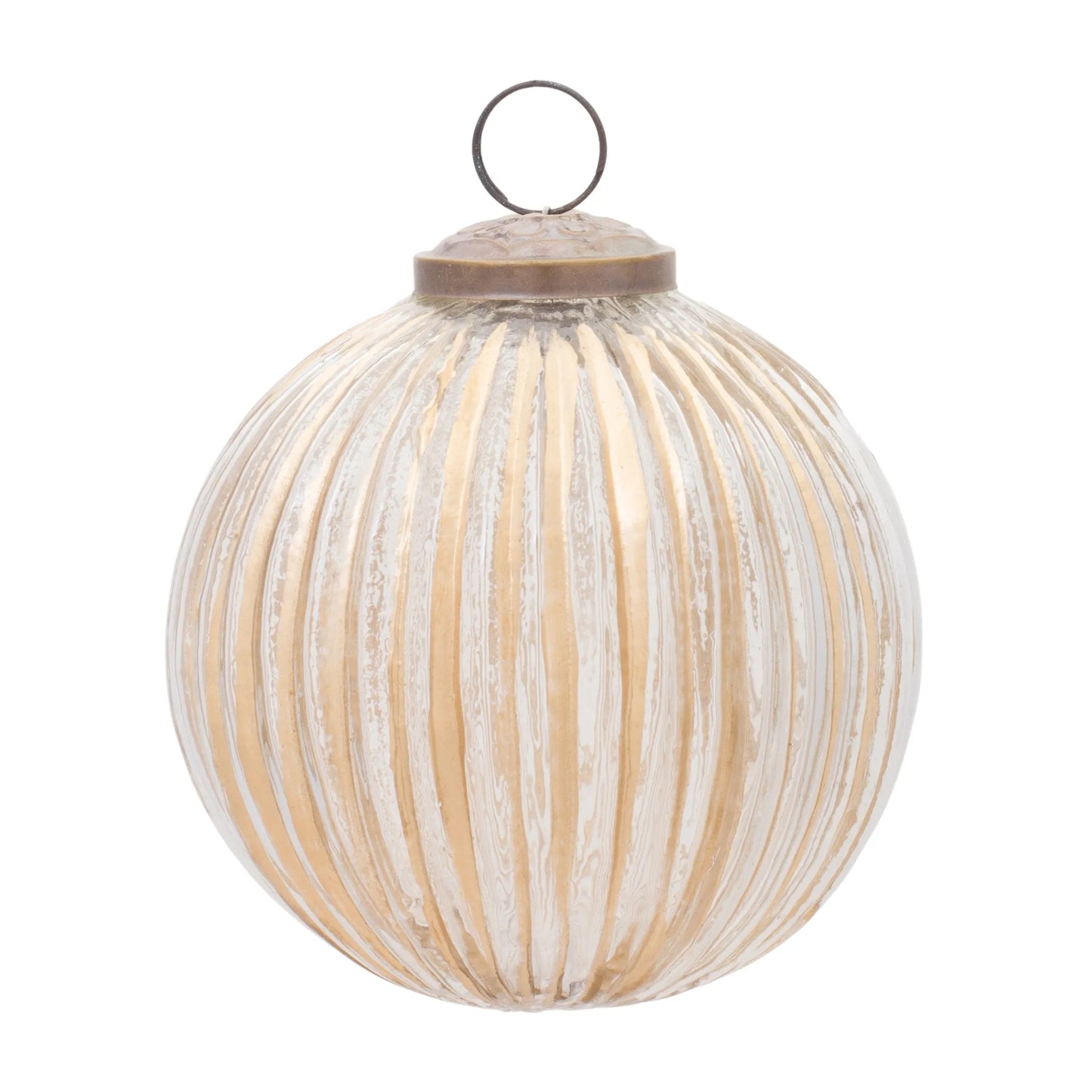 Ribbed Glass Ball Ornament