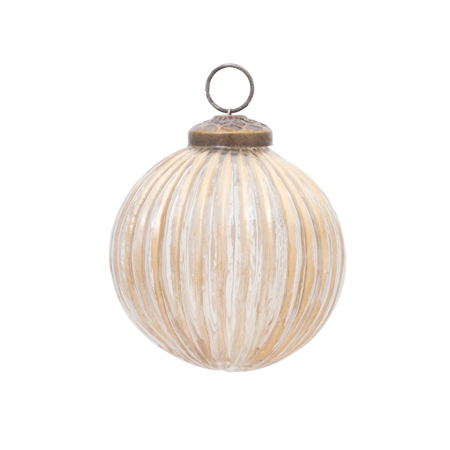 Ribbed Glass Ball Ornament