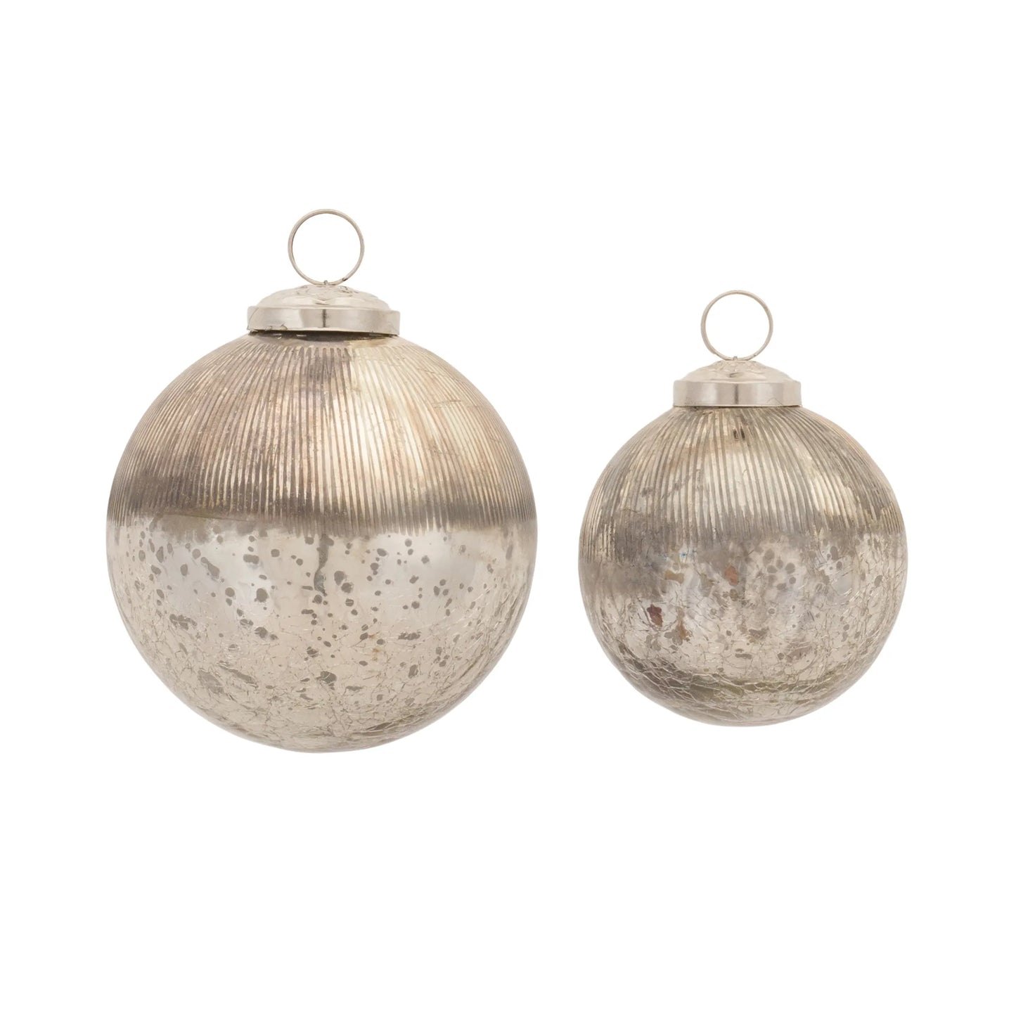 Distressed Crackle Glass Ball Ornament