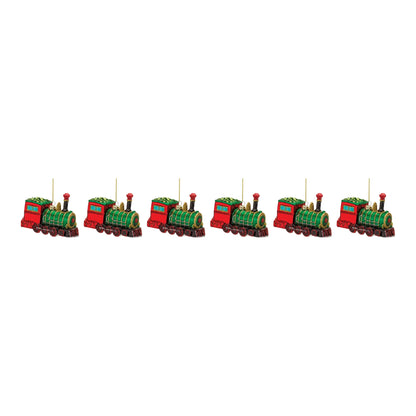 Glittered Glass Train Ornament