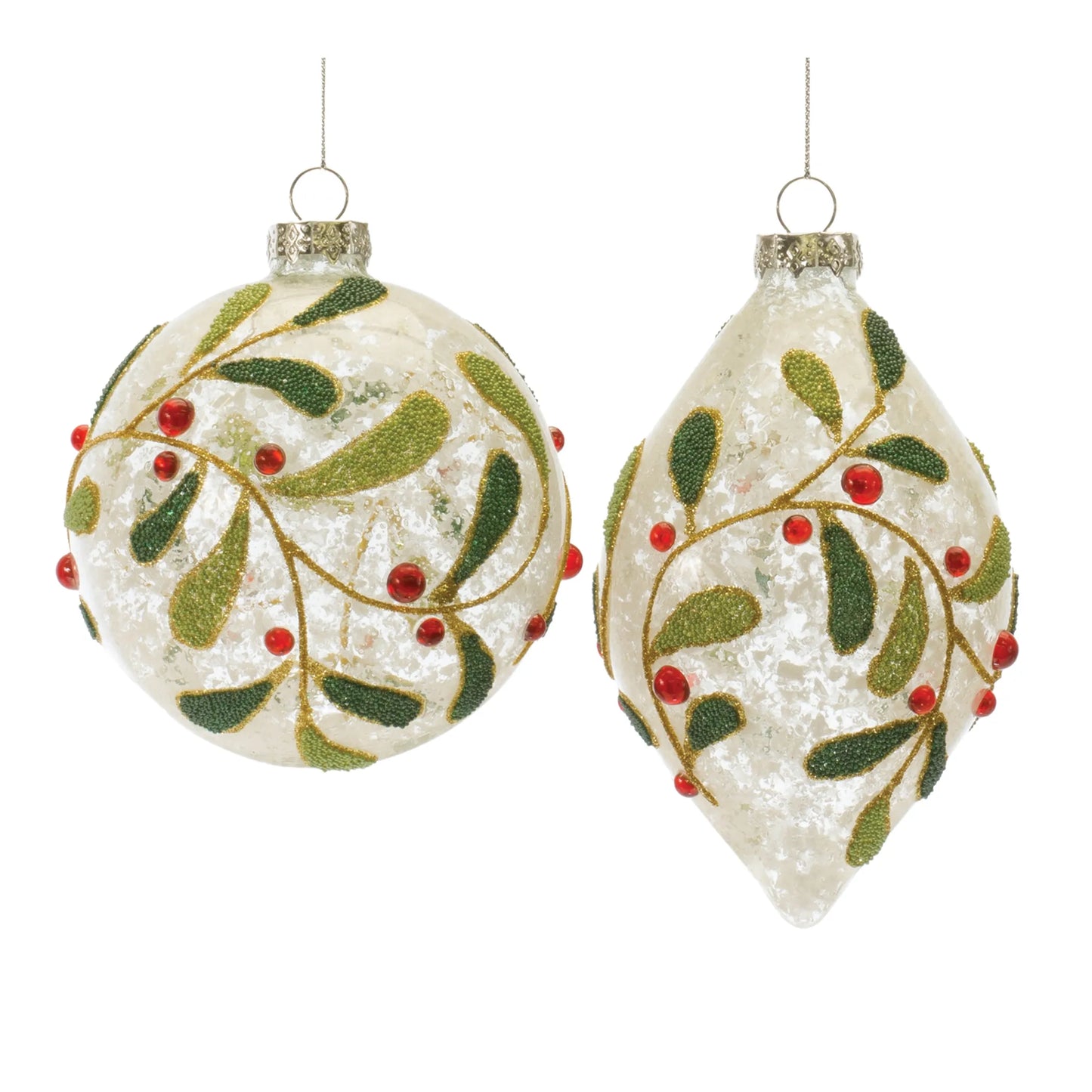 Beaded Glass Mistletoe Ornament