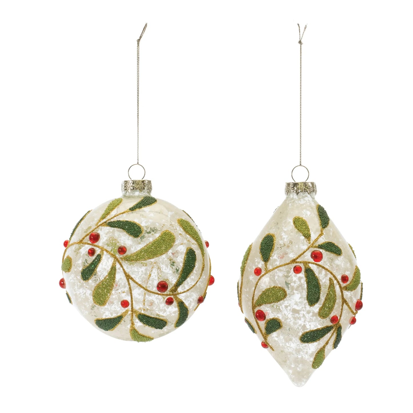 Beaded Glass Mistletoe Ornament