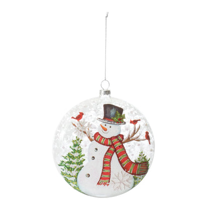 Glass Snowman Ball Ornament