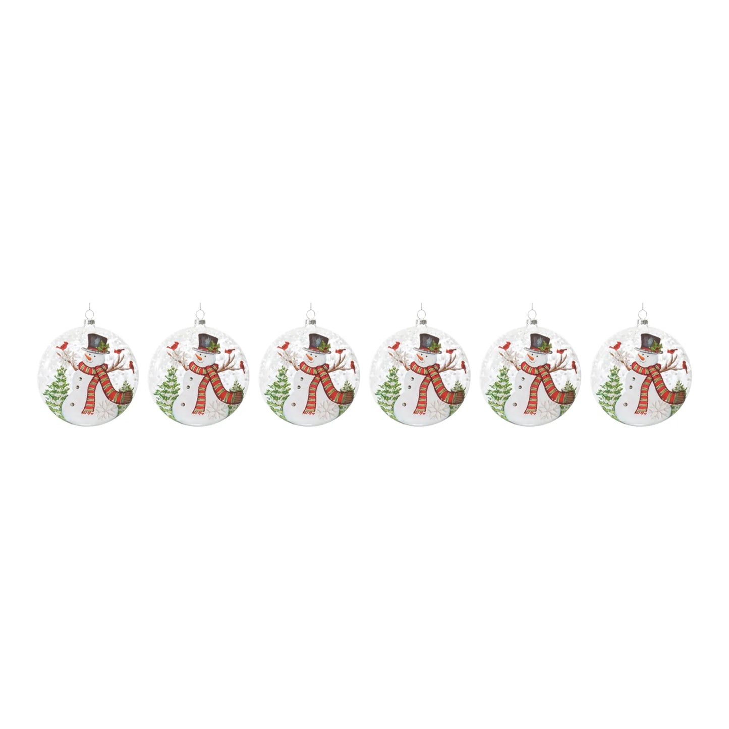 Glass Snowman Ball Ornament