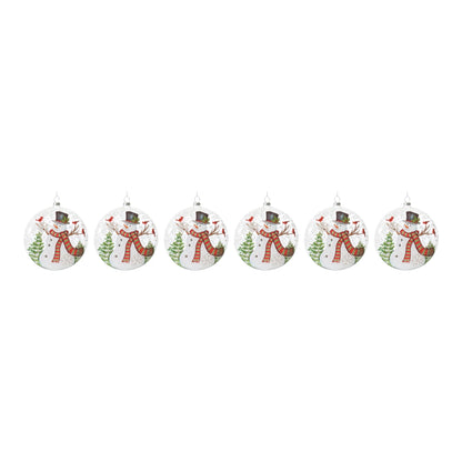 Glass Snowman Ball Ornament