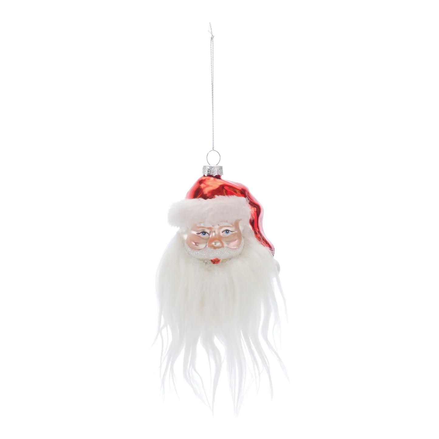 Glass Santa Head Ornament