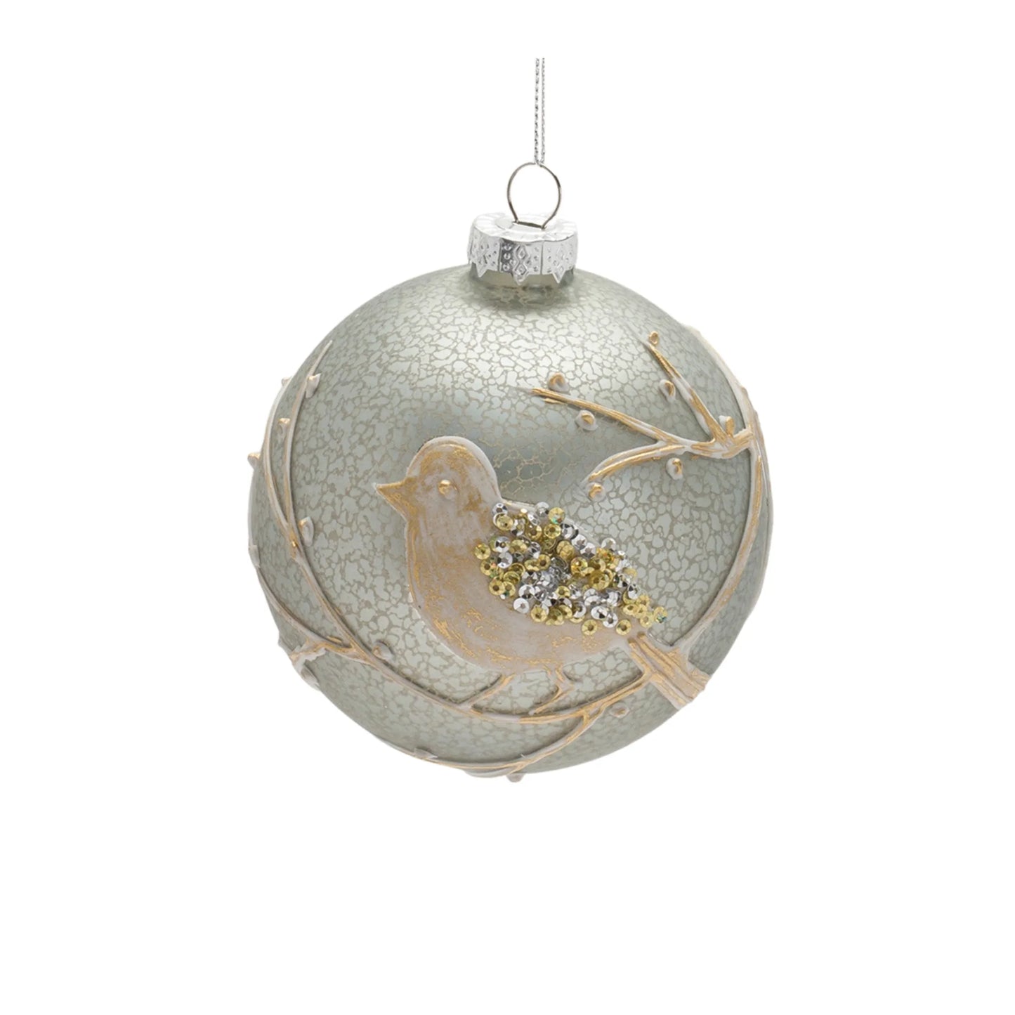 Beaded Glass Bird Ornament