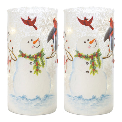LED Snowman Luminary