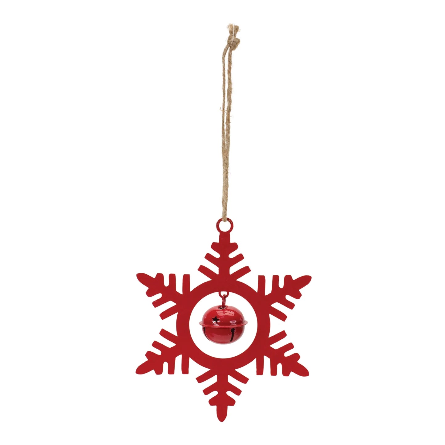 Metal Snowflake with Bell Ornament  - Pack Of: Set of 12 | Materials: Iron | DÃƒÂ©cor  style: Rustic