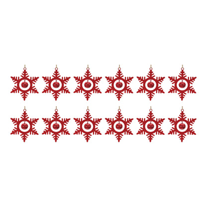 Metal Snowflake with Bell Ornament  - Pack Of: Set of 12 | Materials: Iron | DÃƒÂ©cor  style: Rustic