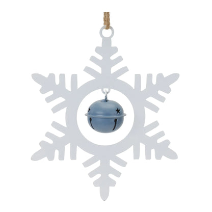 Metal Snowflake with Bell Ornament  - Pack Of: Set of 12 | Materials: Iron | DÃƒÂ©cor  style: Rustic
