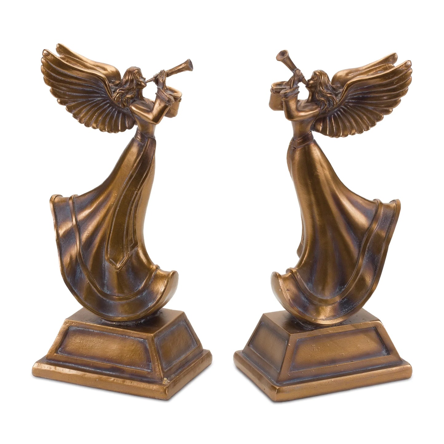 Bronze Trumpet Angel Figurine