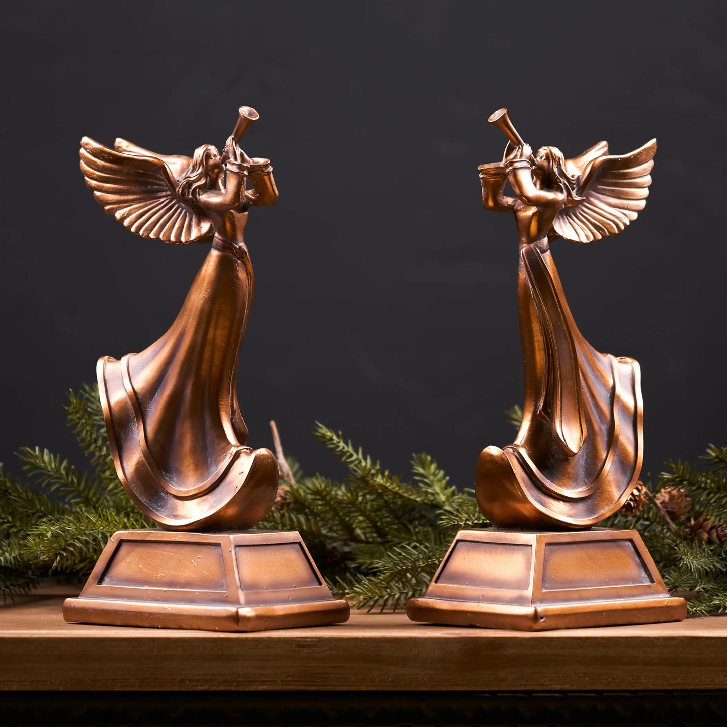 Bronze Trumpet Angel Figurine