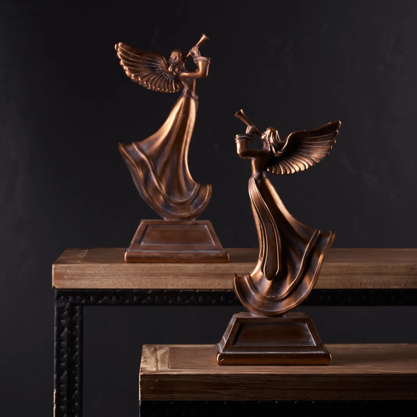 Bronze Trumpet Angel Figurine