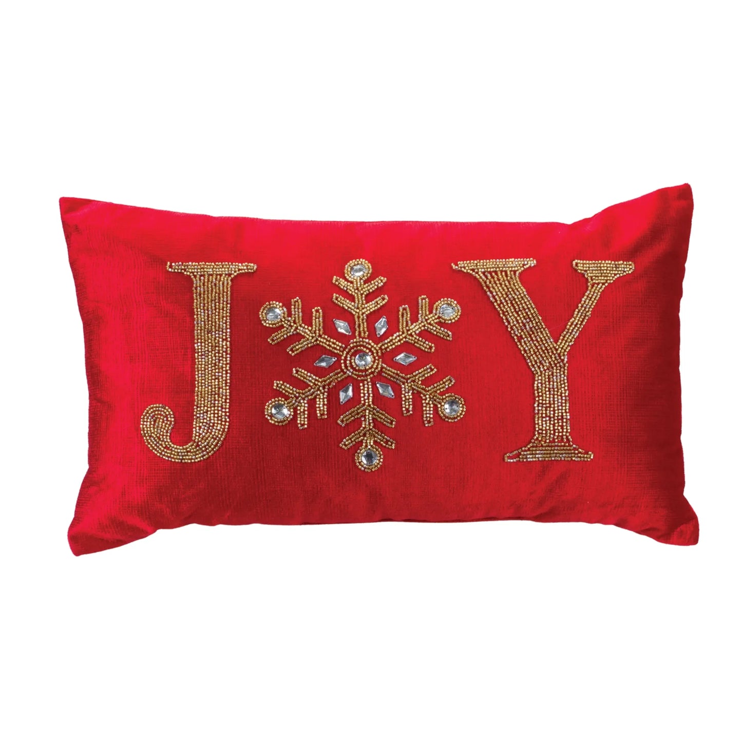 Beaded Joy and Noel Holiday Pillow
