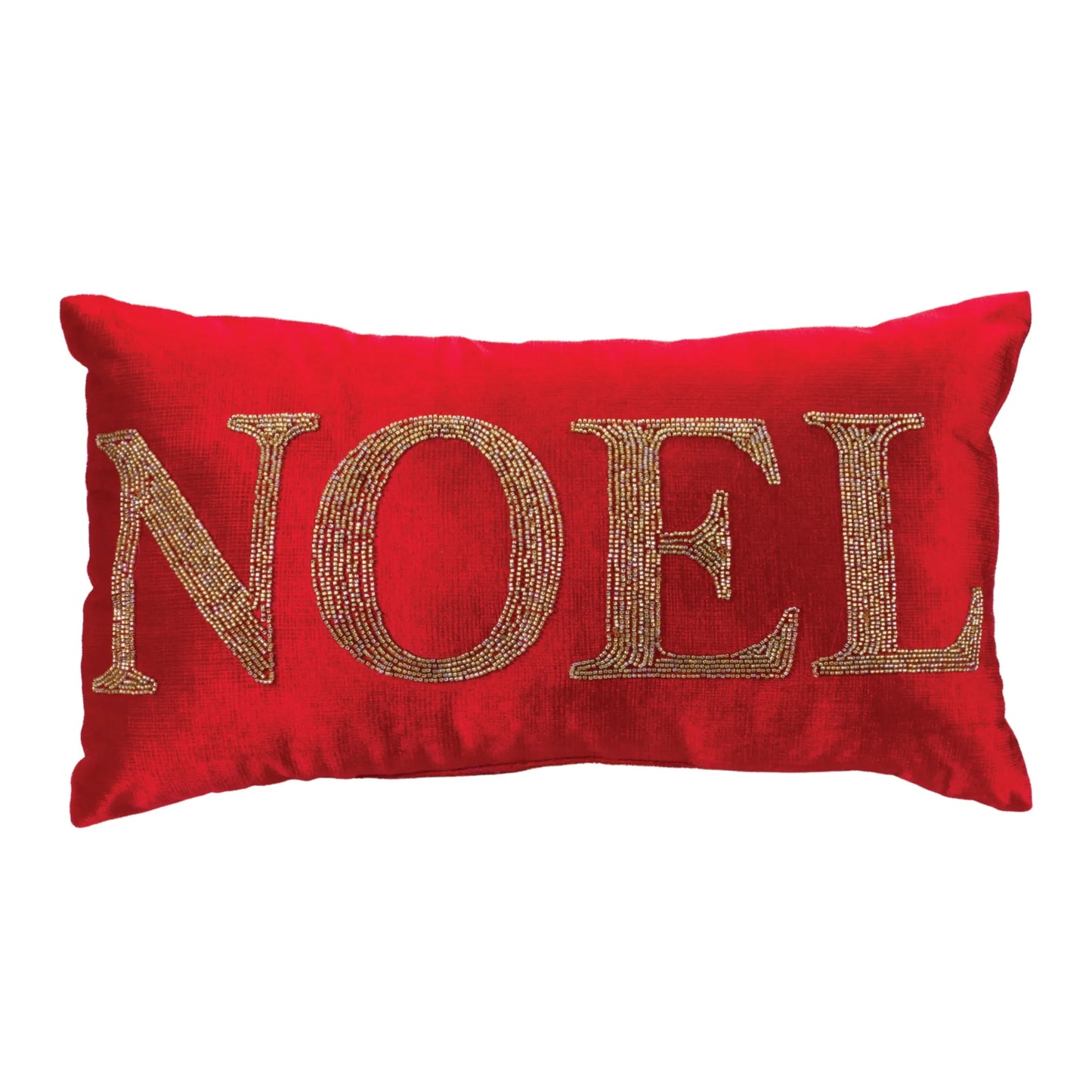 Beaded Joy and Noel Holiday Pillow