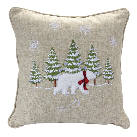 Polar Bear Forest Pillow