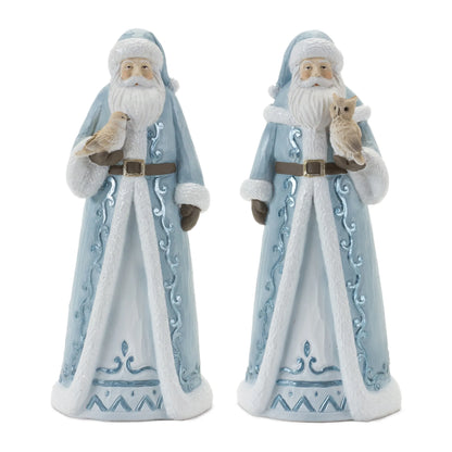 Santa Figurine with Bird and Owl Accent