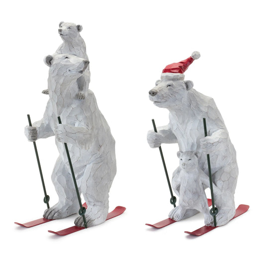 Polar Bear on Skis Figurine
