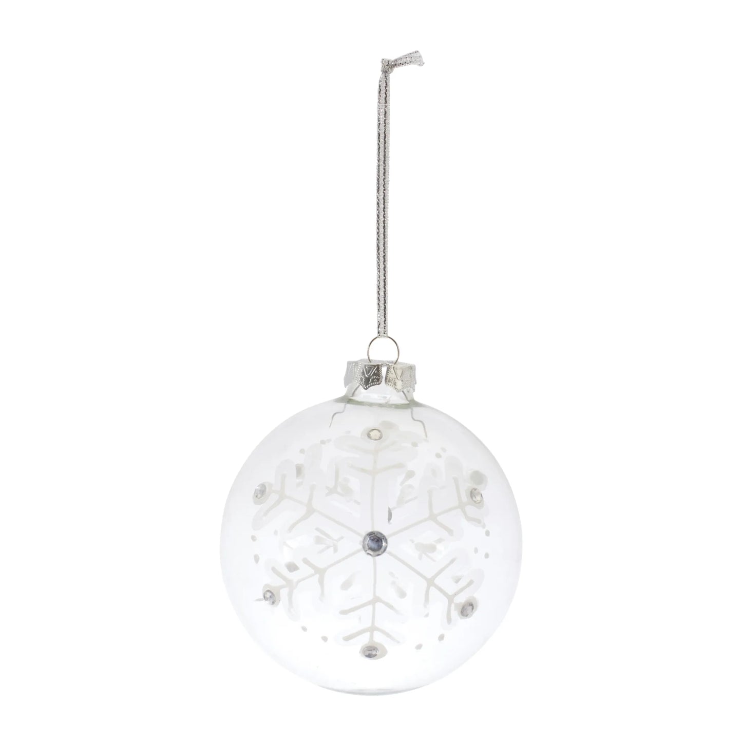 Glass Snowflake Ball Ornament
