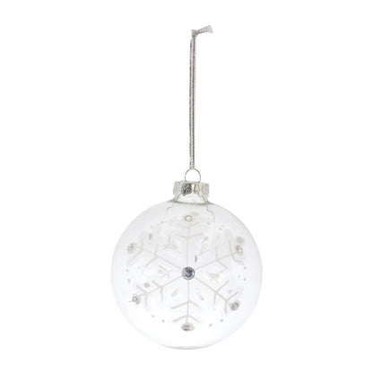 Glass Snowflake Ball Ornament